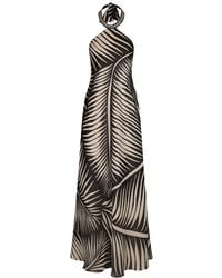Johanna Ortiz - Robe longue en lin imprimé à encolure licou - Lyst