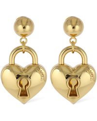 Moschino - Heart Lock Drop Earrings - Lyst