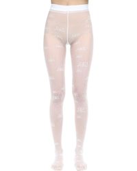 Courreges Logo Embroidered Stockings - White