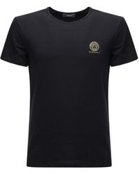 Versace - Camiseta de algodón stretch con logo - Lyst