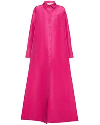 Valentino - Silk Shirt Maxi Dress - Lyst