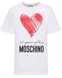 Moschino - Cotton Jersey Printed Logo T-Shirt - Lyst