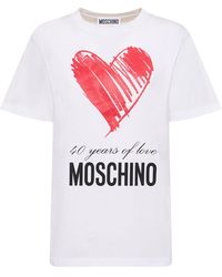 Moschino - T-shirt en jersey de coton imprimé logo - Lyst