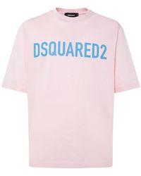 DSquared² - Loose Fit Logo Printed Cotton T-shirt - Lyst