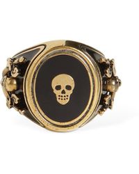 Alexander McQueen Siegelring Aus Emaille - Mettallic