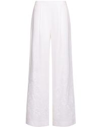 Ermanno Scervino - Weite Hose Aus Leinen Mit Spitzendetails - Lyst