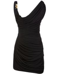 Versace - Draped Jersey Mini Dress - Lyst