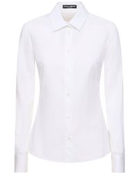 Dolce & Gabbana - Stretch Cotton Poplin Shirt - Lyst