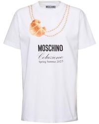 Moschino - T-shirt Aus Baumwolljersey Mit Logodruck - Lyst