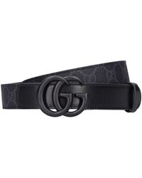 Gucci 3cm Cotton Blend Belt - Black