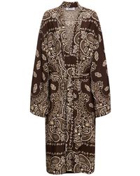 The Attico - Printed Viscose Twill Kaftan Dress - Lyst