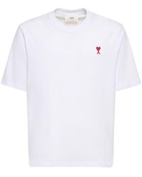 Ami Paris - Logo Heavy Cotton T-Shirt - Lyst