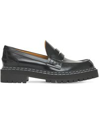 Proenza Schouler 30mm Hohe Loafers Aus Gebürstetem Leder lug in Grau Damen Schuhe Flache Schuhe Flache Sandalen 