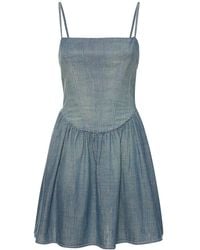 RE/DONE - Pam Chambray Mini Dress - Lyst