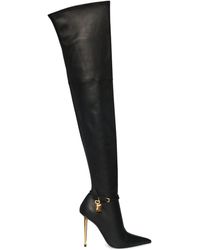 Tom Ford - 105Mm Padlock Leather Over-The-Knee Boot - Lyst