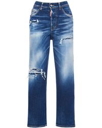 DSquared² - Boston Distressed Denim Lace-Up Jeans - Lyst