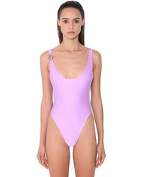 Fausto Puglisi Costume Intero In Lycra Bicolor - Viola