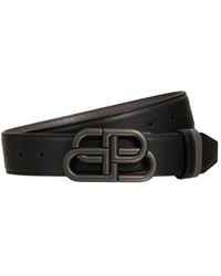 Balenciaga - 3.5cm Bb Buckle Reversible Leather Belt - Lyst