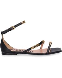 Moschino - 10Mm Leather Flat Sandals - Lyst