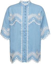 Zimmermann - Camisa de algodón bordada - Lyst