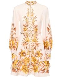 Zimmermann - 'vacay' Mini Dress With Floral Motif - Lyst