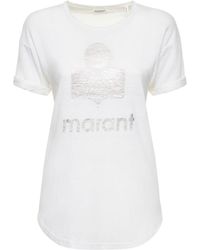 Isabel Marant - T-shirt Aus Leinen Mit Logodruck "koldi" - Lyst