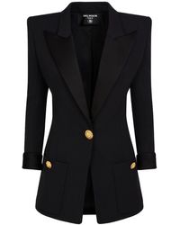 Balmain - Fitted Single Breasted Wool Jacket - Lyst