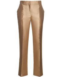 Alberta Ferretti - Tailored Satin Straight Pants - Lyst