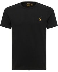 Polo Ralph Lauren - T-shirt En Jersey De Coton À Logo Doré - Lyst