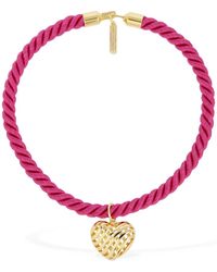 Timeless Pearly - Heart Charm Cotton Wire Collar Necklace - Lyst