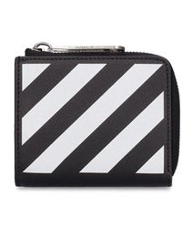 Off-White c/o Virgil Abloh Leather Stripe Detailed Zip-up Wallet for Men |  Lyst
