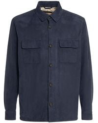 Loro Piana - Suede Buttoned Overshirt - Lyst
