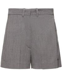 Low Classic - Low Rise Wool Blend Bermuda Shorts - Lyst