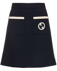 Gucci - Wool Blend Retro Tweed Skirt - Lyst