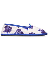 Vibi Venezia Cotton Vibi X Emilia Wickstead Mary Jane Loafer in Blue/White (White) | Lyst
