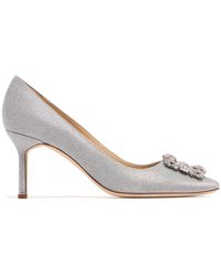 Manolo Blahnik - 70mm Hangisi Notturno Lurex Pumps - Lyst