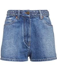 Damen Bekleidung Kurze Hosen Jeans-Shorts und Denim-Shorts Valentino Shorts Aus Baumwolldenim Mit Logo in Blau 