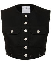 Courreges - Gilet cropped in denim di cotone - Lyst