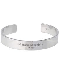 Maison Margiela - Logo Engraved Thick Cuff Bracelet - Lyst