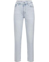 Calvin Klein Jeans Rectos De Denim De Algodón - Azul