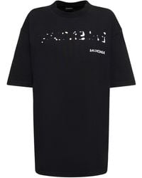 Balenciaga - Printed Cotton T-Shirt - Lyst
