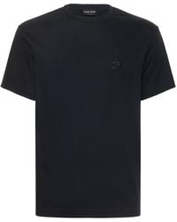 Giorgio Armani - T-shirt Aus Baumwolle Mit Logo - Lyst