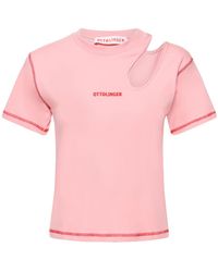 OTTOLINGER - Camiseta de algodón jersey con aberturas - Lyst