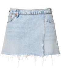 RE/DONE - Pam Mid Rise Denim Mini Skirt - Lyst