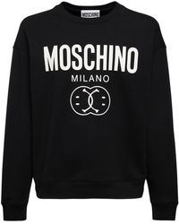 Training und Fitnesskleidung Sweatshirts Herren Bekleidung Sport- Moschino Sweatshirt Aus Baumwolle Mit Logodruck in Schwarz für Herren 