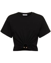 Rabanne - Crop-top Aus Baumwolle Mit Ring - Lyst