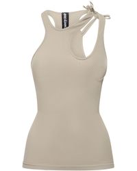 ANDREADAMO - Ribbed Jersey Top W/ Double Straps - Lyst