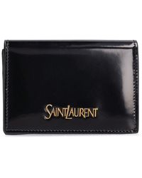 Saint Laurent - Brushed Leather Card Case - Lyst
