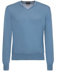 Tom Ford - Superfine Cotton V Neck Sweater - Lyst