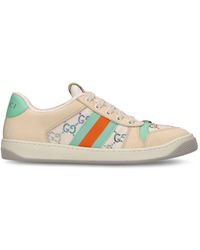 Gucci Screener Monogram-print Leather And Canvas Low-top Sneakers - Multicolor